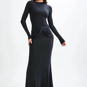 Meshki Black Maxi Dress with Long Sleeves
